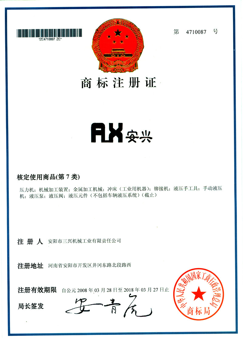 Trademark Registration Certificate