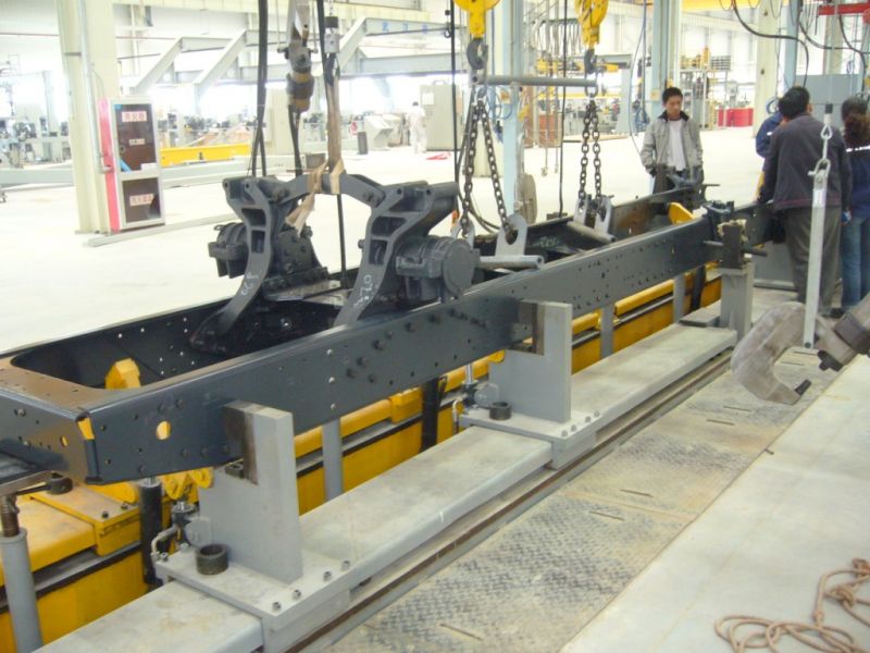 Assembly fixture for heavy-duty truck frame assembly (on-site)