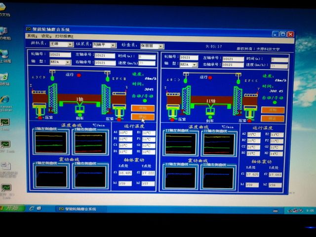 Data recording of wheelset running in test machine