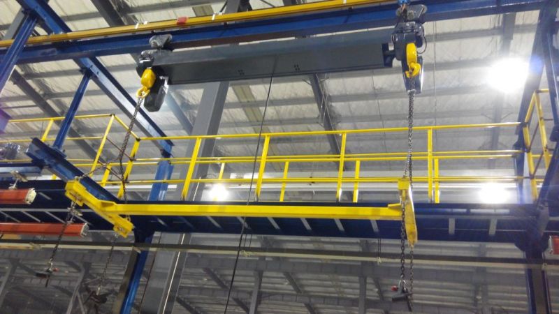 Double hook and loop chain hoist (a specialized equipment for aerial transportation between the longitudinal beam assembly and the frame assembly on the riveting line of the frame assembly)